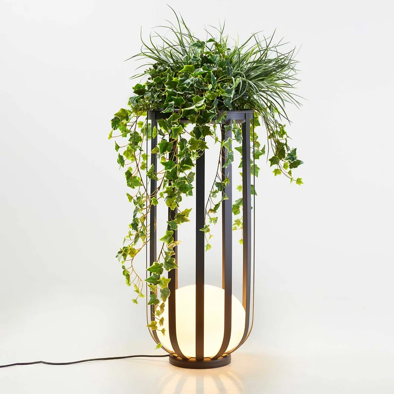 Bols - Lampadaire extérieur LED IP65 en acier et polyéthylène, style contemporain, H 95 cm