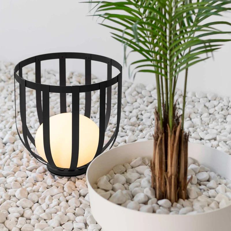 Bols - Lampe d’extérieur LED IP65 en acier et polyéthylène, style contemporain, Ø 54 cm