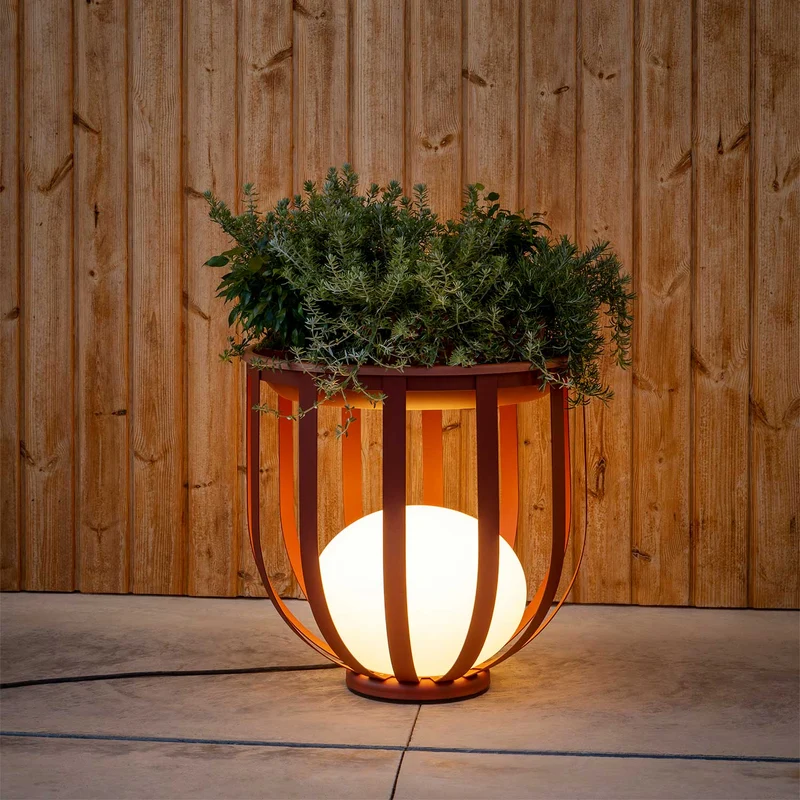 Bols - Lampe d’extérieur LED IP65 en acier et polyéthylène, style contemporain, Ø 54 cm