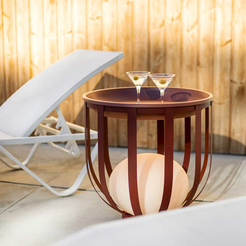 Bols - Lampe d’extérieur LED IP65 en acier et polyéthylène, style contemporain, Ø 54 cm