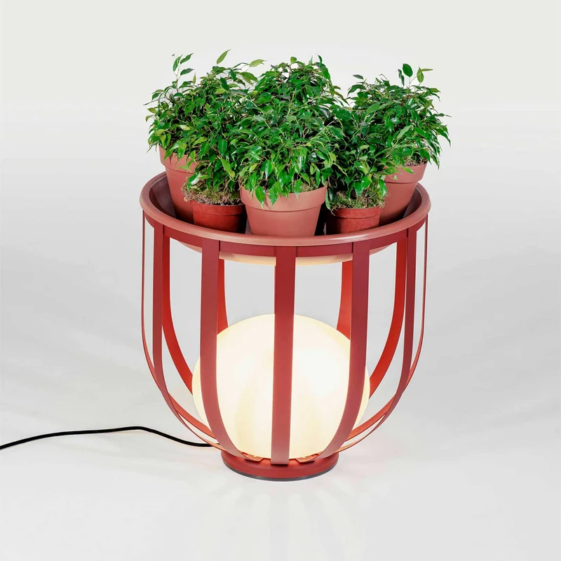 Bols - Lampe d’extérieur LED IP65 en acier et polyéthylène, style contemporain, Ø 54 cm