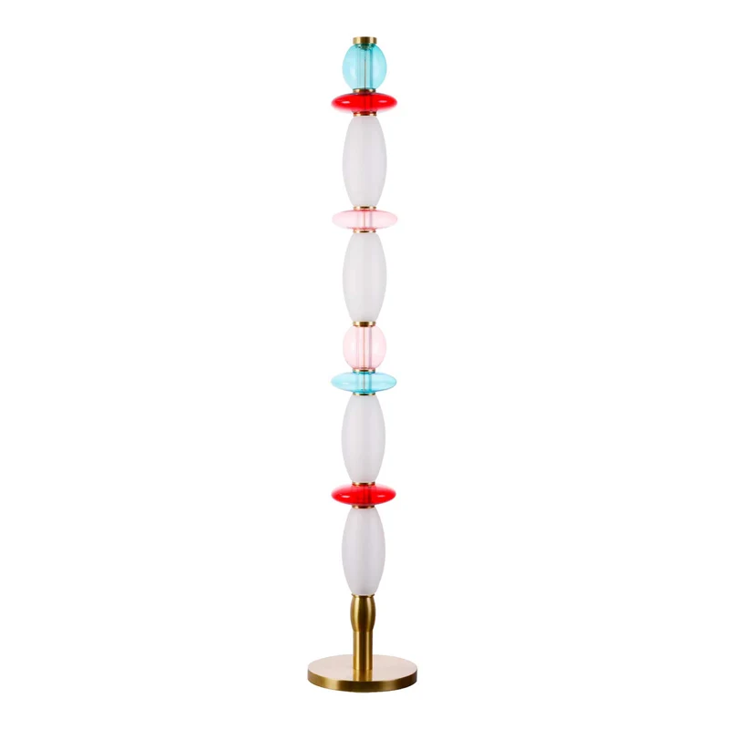 Léonor - Lampadaire en verre et aluminium, style éclectique, H 145 cm