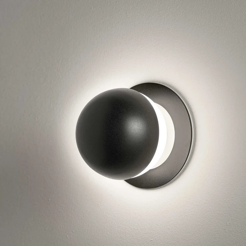 Alfi - Applique murale LED en acier, style contemporain, Ø 9,2 cm