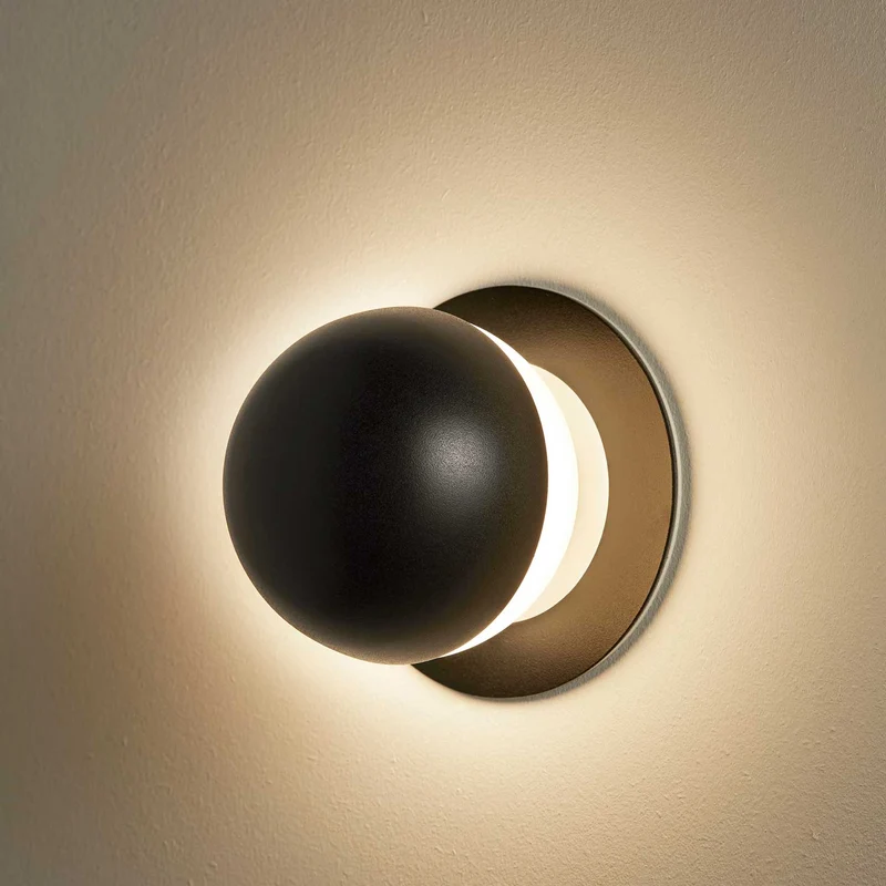 Alfi - Applique murale LED en acier, style contemporain, Ø 9,2 cm