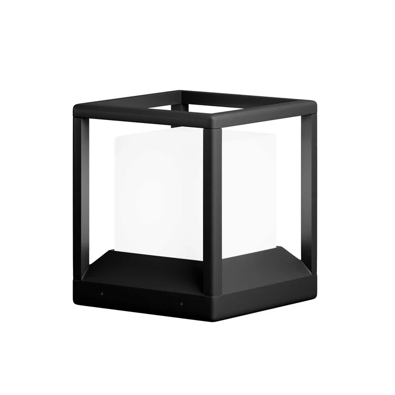 Trim - Potelet extérieur compact en acier, style contemporain
