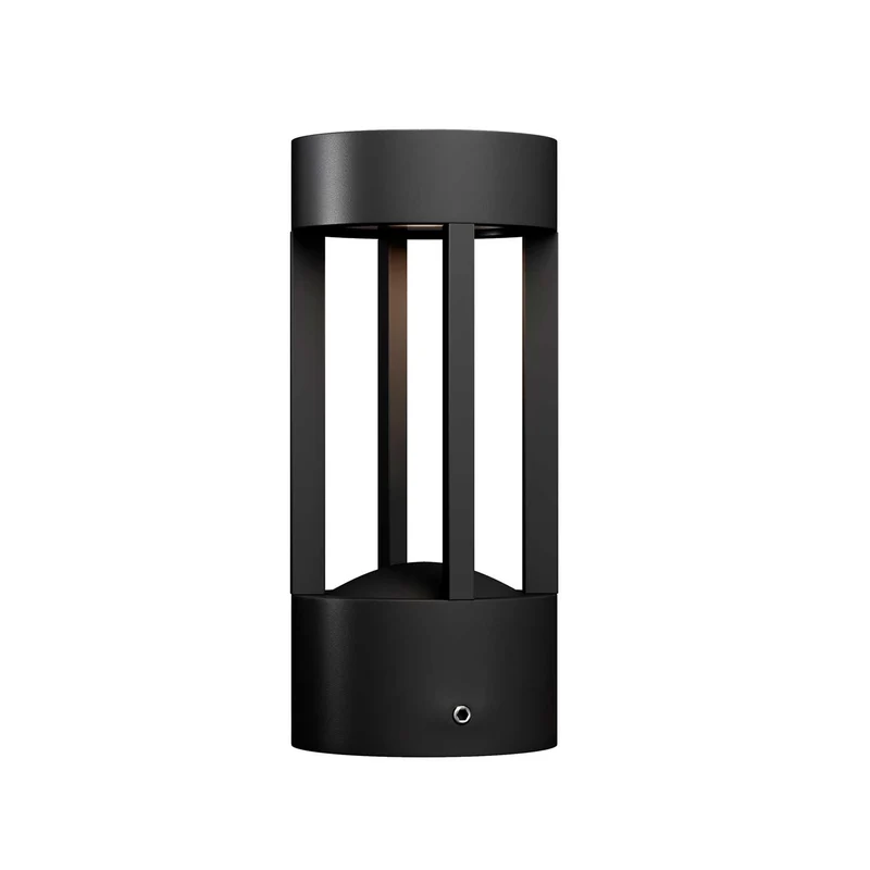 Vint - Borne LED cylindrique en acier, style contemporain
