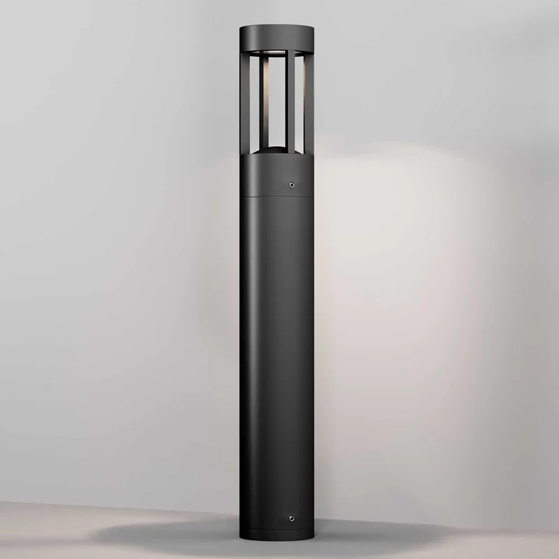 Vint - Borne LED cylindrique en acier, style contemporain