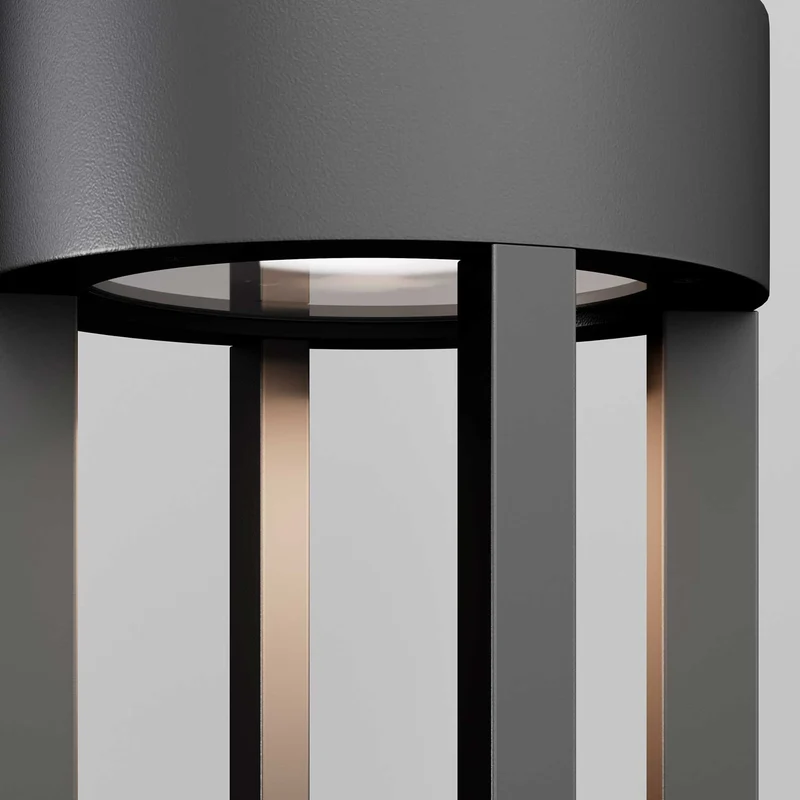 Vint - Borne LED cylindrique en acier, style contemporain