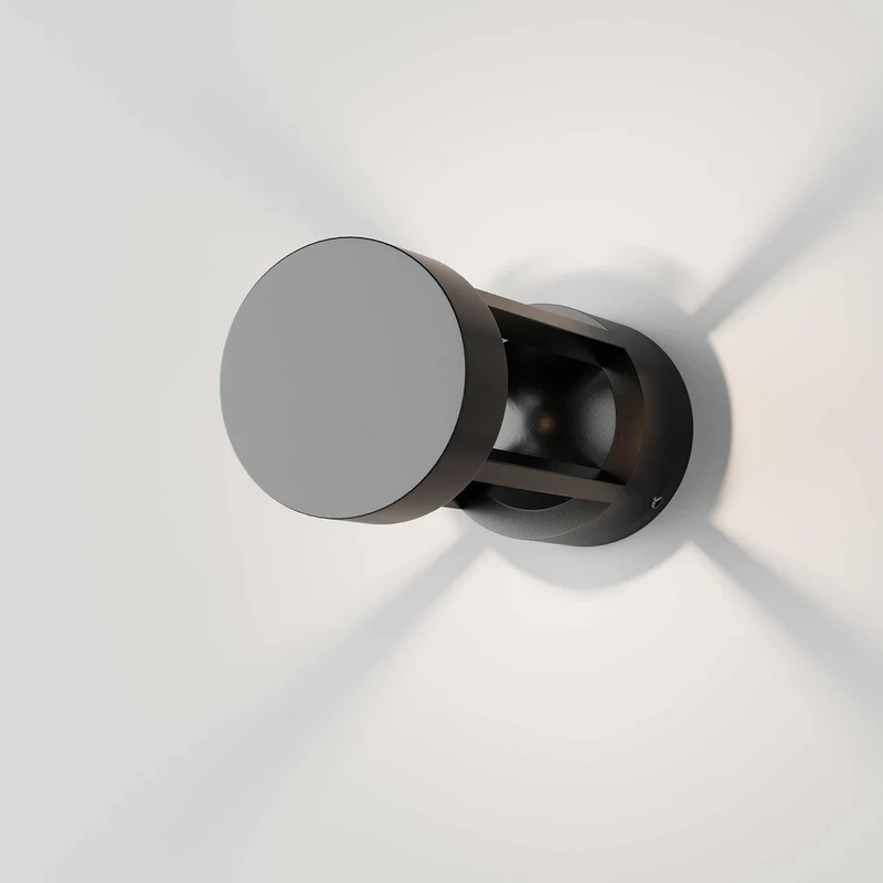 Vint - Borne LED cylindrique en acier, style contemporain