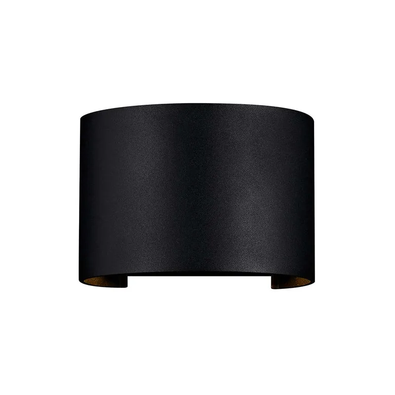 Fulton - Applique murale LED arrondie d’extérieur en acier, style contemporain