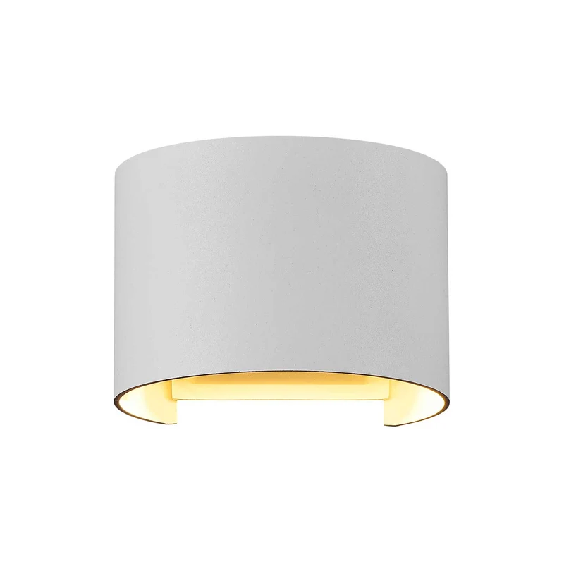 Fulton - Applique murale LED arrondie d’extérieur en acier, style contemporain