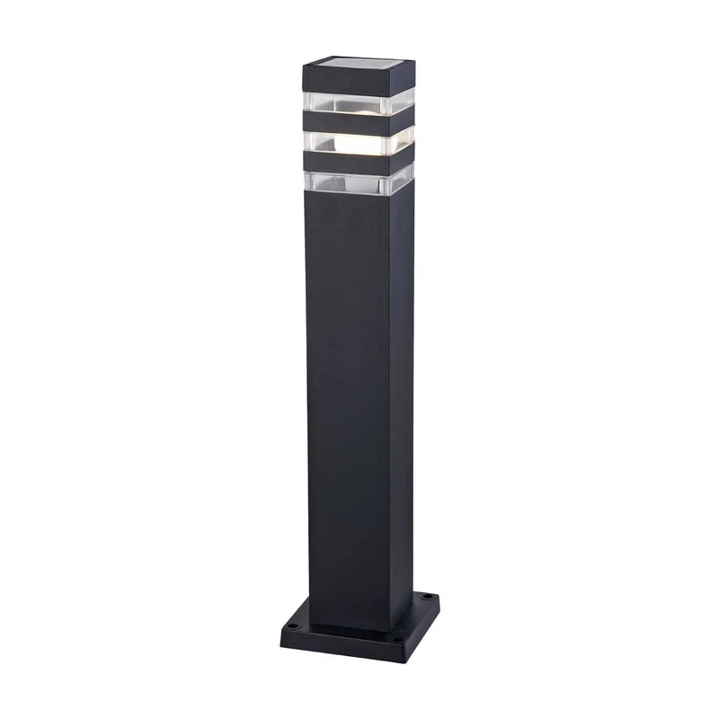 Linden - Borne extérieure à diffuseur vitré en acier, style contemporain