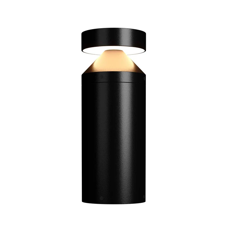 Olten - Borne LED cylindrique en acier, style contemporain