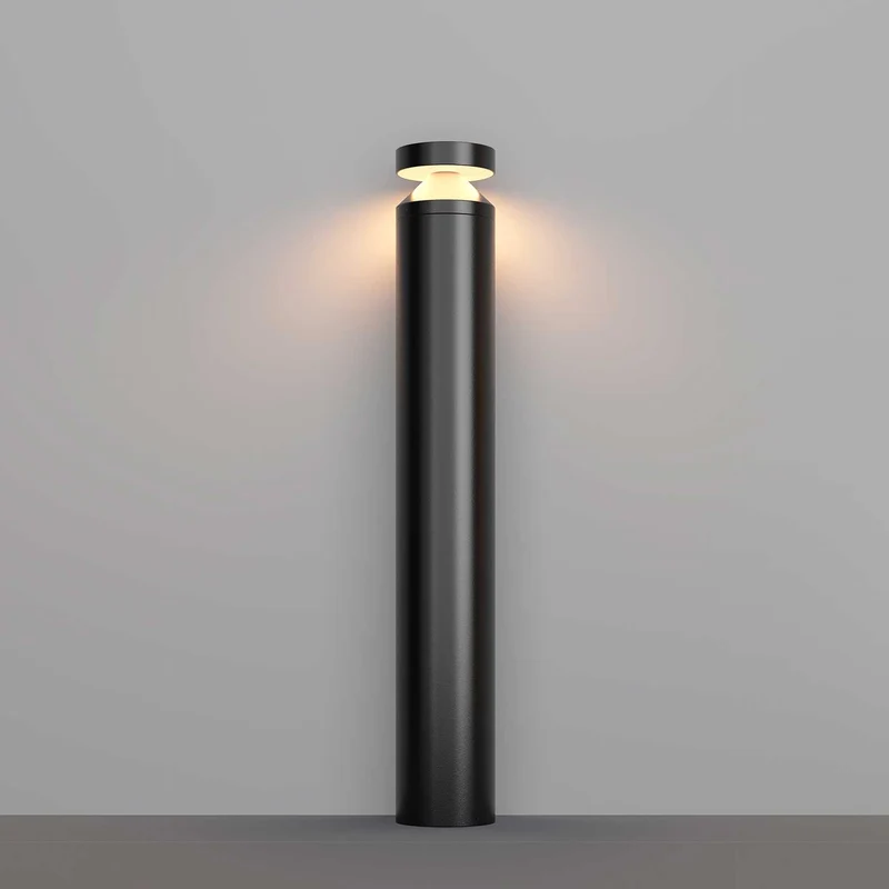 Olten - Borne LED cylindrique en acier, style contemporain