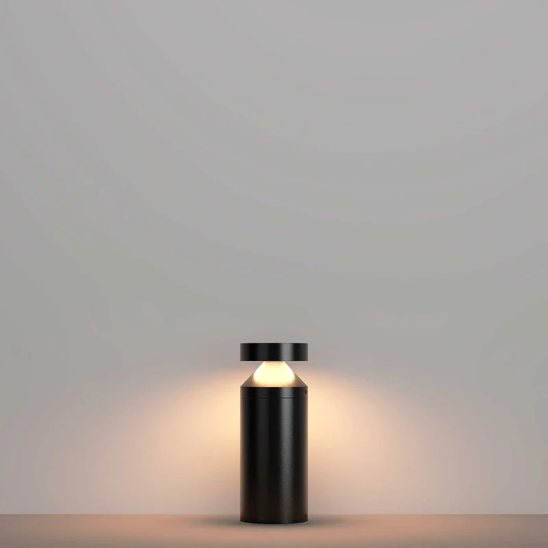 Olten - Borne LED cylindrique en acier, style contemporain