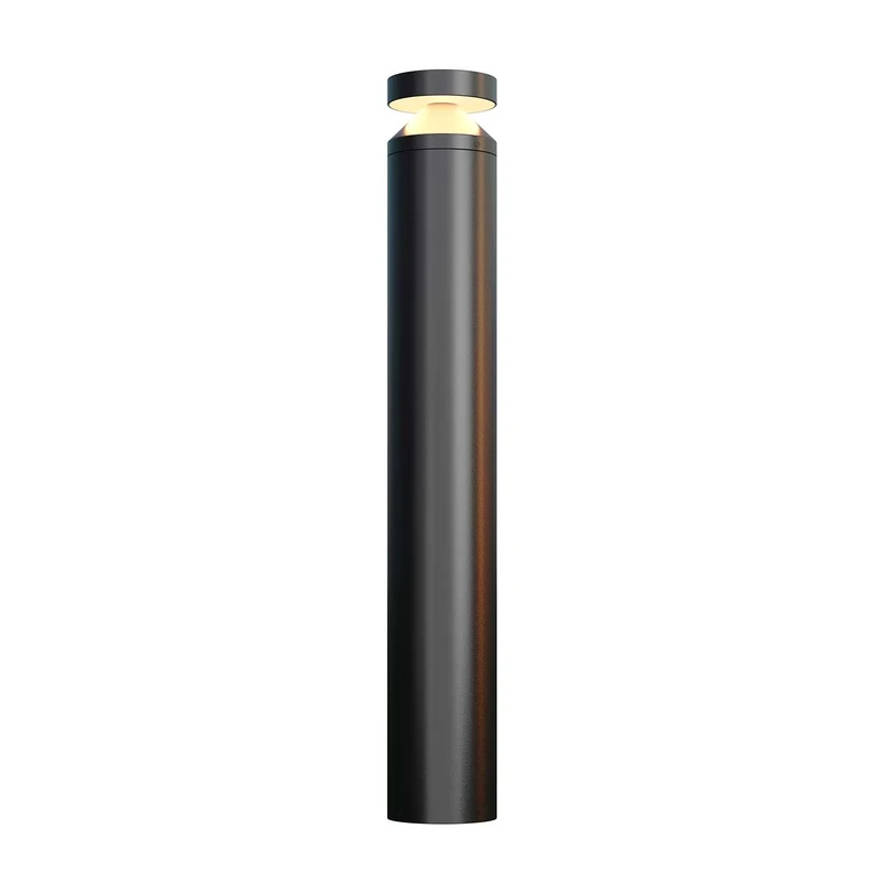 Olten - Borne LED cylindrique en acier, style contemporain