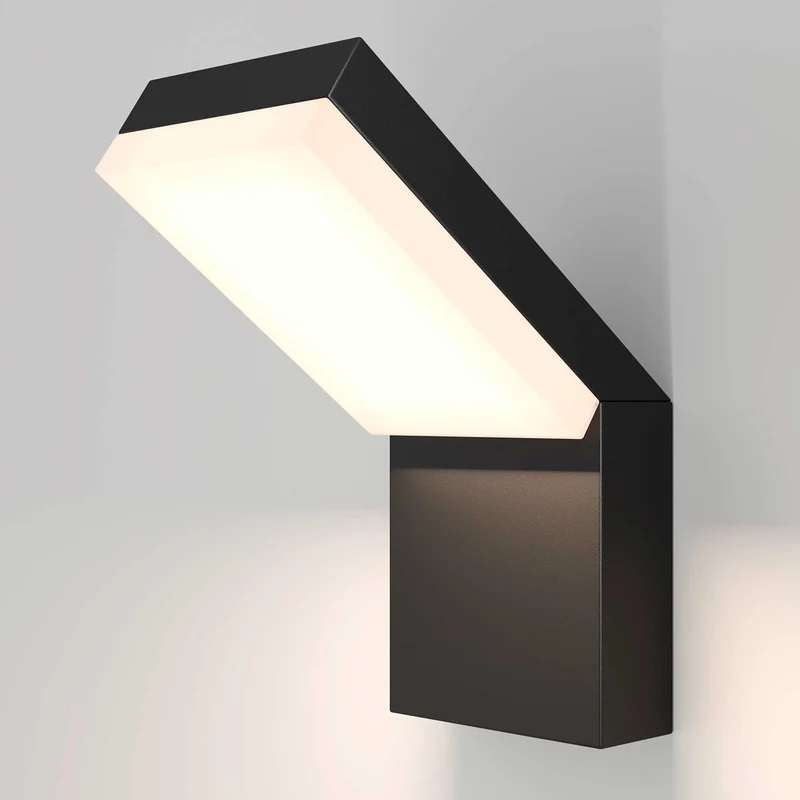 Paso - Applique murale LED extérieure asymétrique en acier, style contemporain