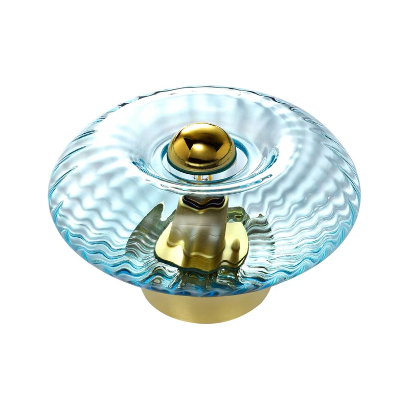 Grace - Lampe à poser en verre et aluminium, style art déco, Ø 20 cm