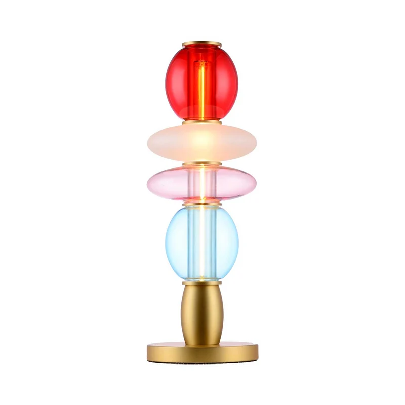 Léonor - Lampe à poser en verre et aluminium, style éclectique, H 42 cm