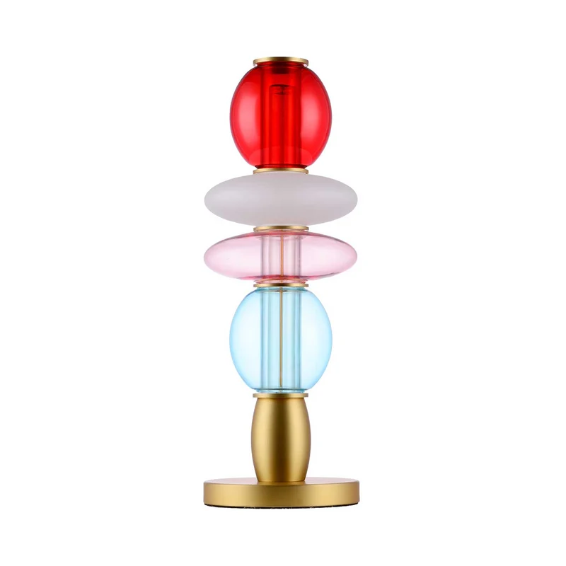Léonor - Lampe à poser en verre et aluminium, style éclectique, H 42 cm