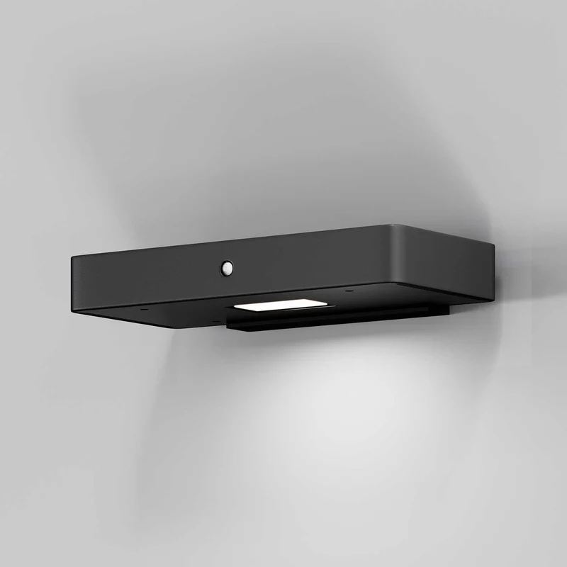 Pir - Applique murale LED solaire ultrafine en acier, style contemporain