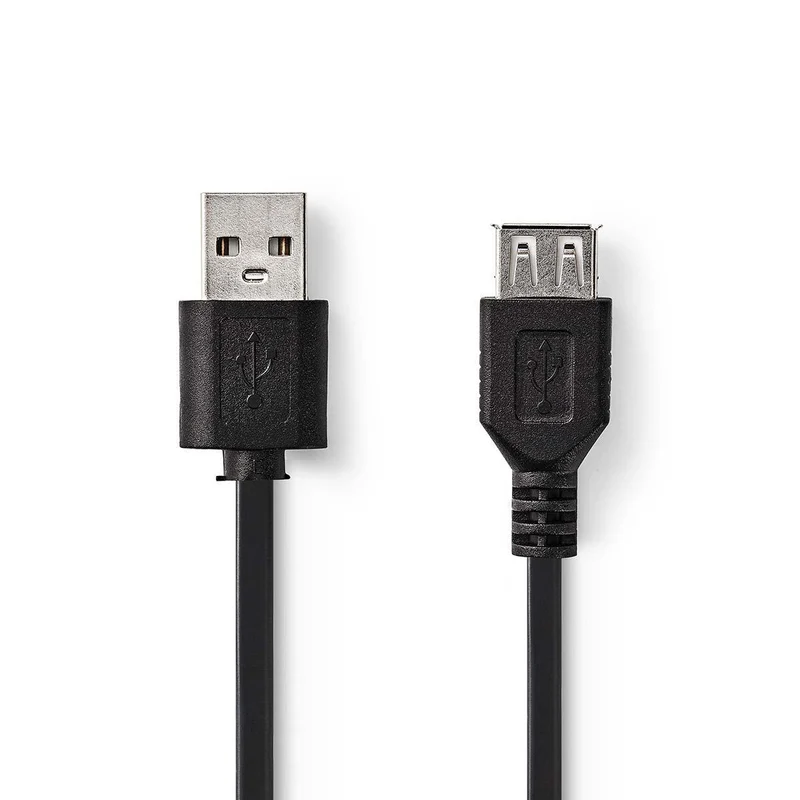 NEDIS Cavo USB, cavo USB 2.0, cavo maschio femmina, velocità 480 Mbps, placcato Nickel