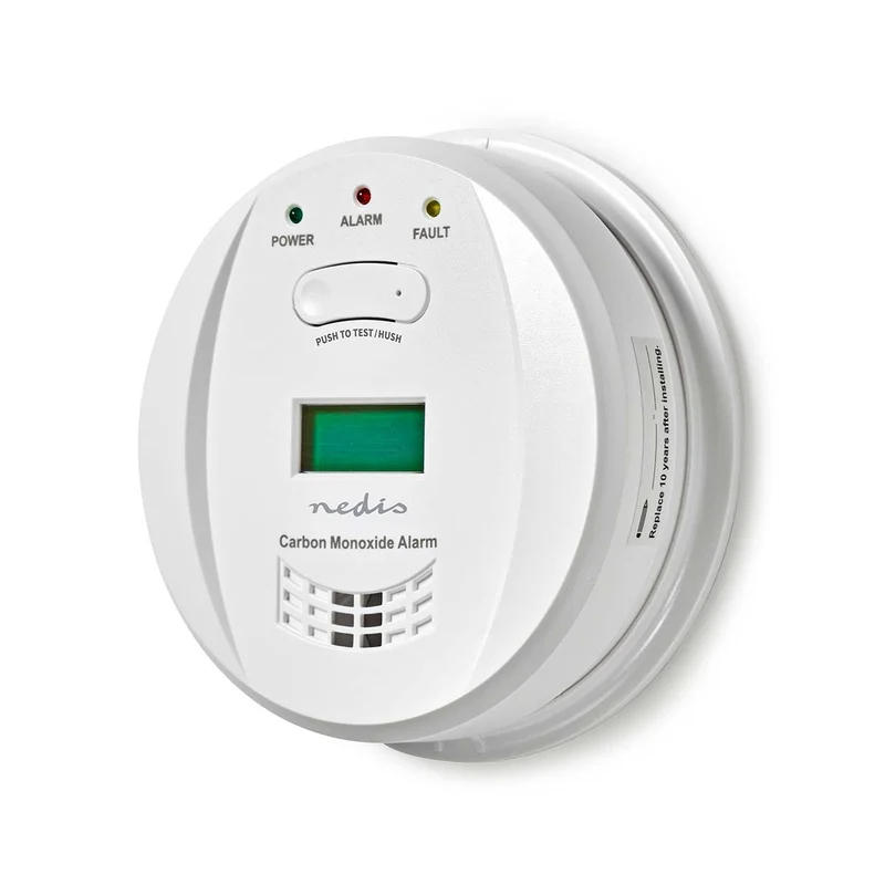 Nedis Allarme monossido di carbonio, rilevatore monossido di carbonio, durata batterie 5 anni, display LCD, allarme a 85 dB, facile installazione