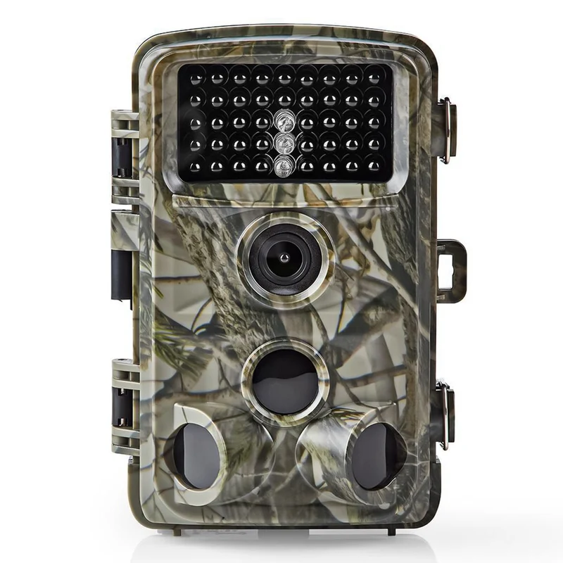 Nedis Fototrappola camouflage 1080p 30fps, camera 24MP con schermo da 2.4", IR nero senza luce, visione notturna, fotocamera con sensore di movimento, monitoraggio fauna selvatica