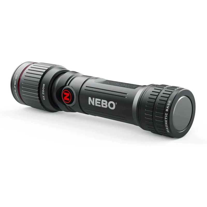 NEBO Torcia portatile a batteria con clip, 500 Lumen, base magnetica, torcia impermeabile, lampada con 4 modalità di luce
