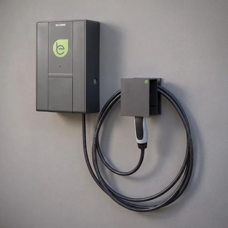 Wall Box con Cavo e Presa Tipo 2 7,4kW 32A Scame Antracite – 205.W17-S0