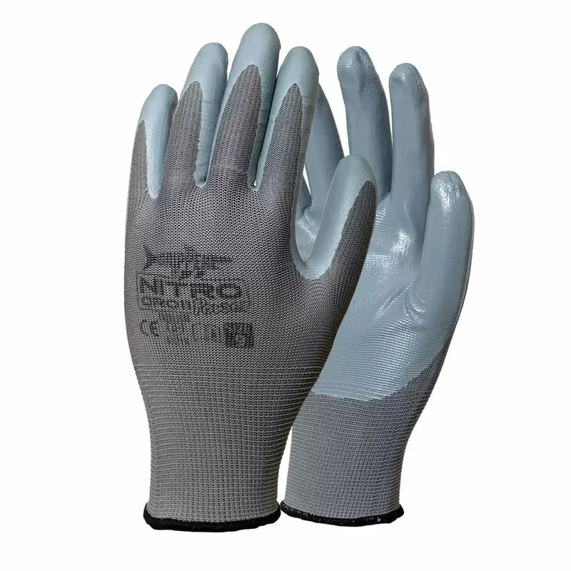 Laurus Guanti da lavoro, guanti protettivi con rivestimento in nitrile resistenti alla abrasioni e ai tagli, taglia 10
