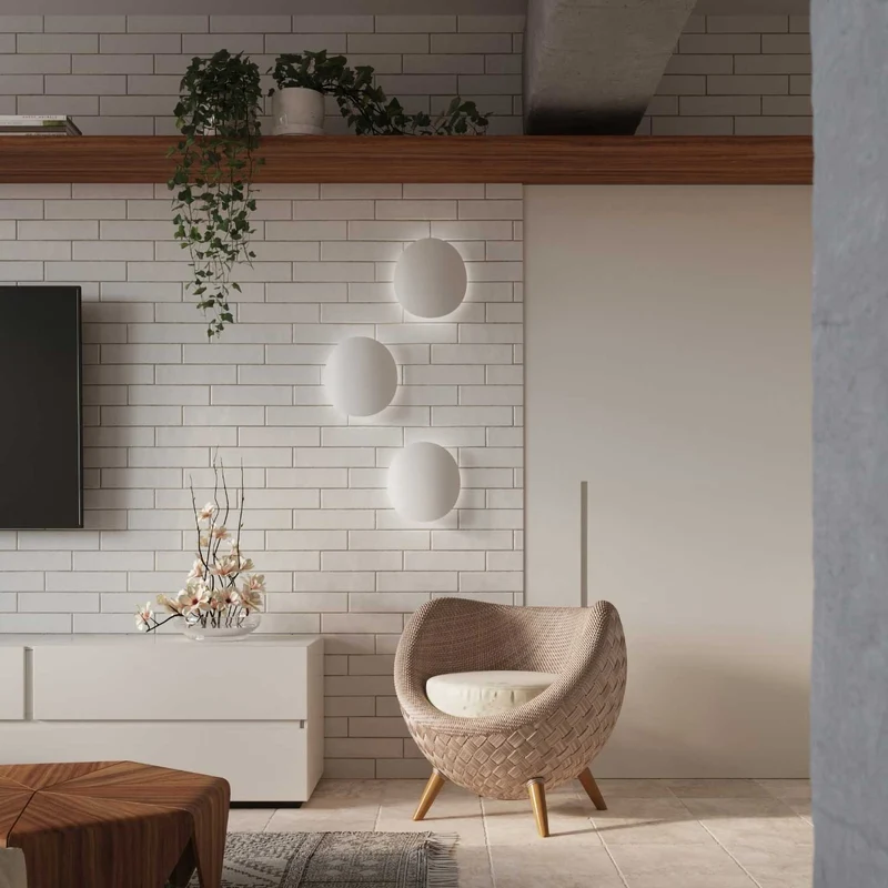 Acrux - Applique murale minimaliste en aluminium noir ou blanc