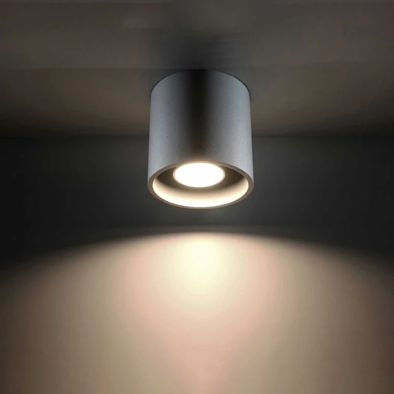 Achernar - Spot en saillie rond en aluminium, bois ou béton