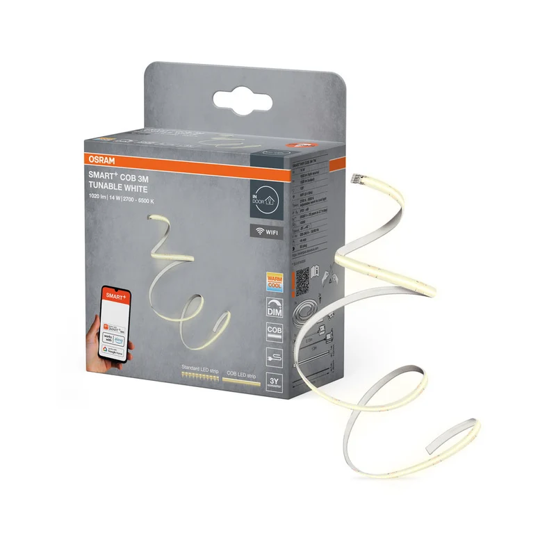 OSRAM Wifi SMART+ COB STRISCIA LED BIANCO REGOLABILE, 3m, Bianco Regolabile, 1200lm, 14W, 2700-6500K