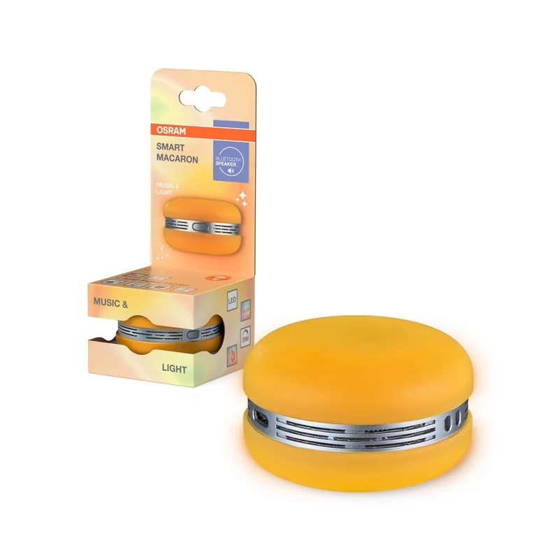 OSRAM Bluetooth SMART+ Macaron altoparlante con controllo del movimento, luce LED RGB, arancione