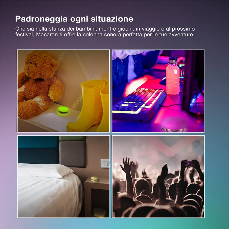 OSRAM Bluetooth SMART+ Macaron altoparlante con controllo del movimento, luce LED RGB, arancione