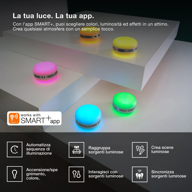 OSRAM Bluetooth SMART+ Altoparlante Macaron con controllo del movimento, luce LED RGB, giallo