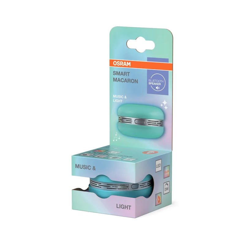 OSRAM Bluetooth SMART+ Macaron altoparlante con controllo del movimento, luce LED RGB, blu