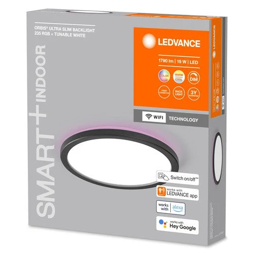 LEDVANCE SMART+ Pannello LED WiFi, nero, 19W, 1790lm, 235mm