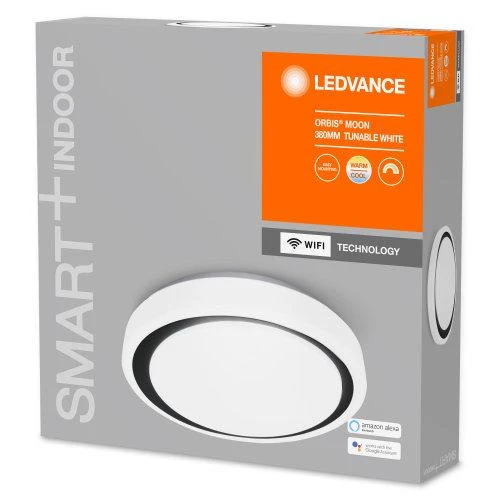 LEDVANCE Wifi SMART+ Orbis Moon LED lampada da soffitto regolabile bianco 38cm 24W / 3000-6500K nero