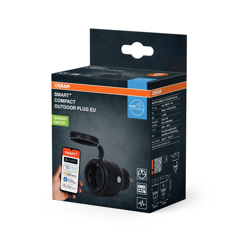 OSRAM Matter SMART+ COMPACT Plug presa esterna intelligente, nera
