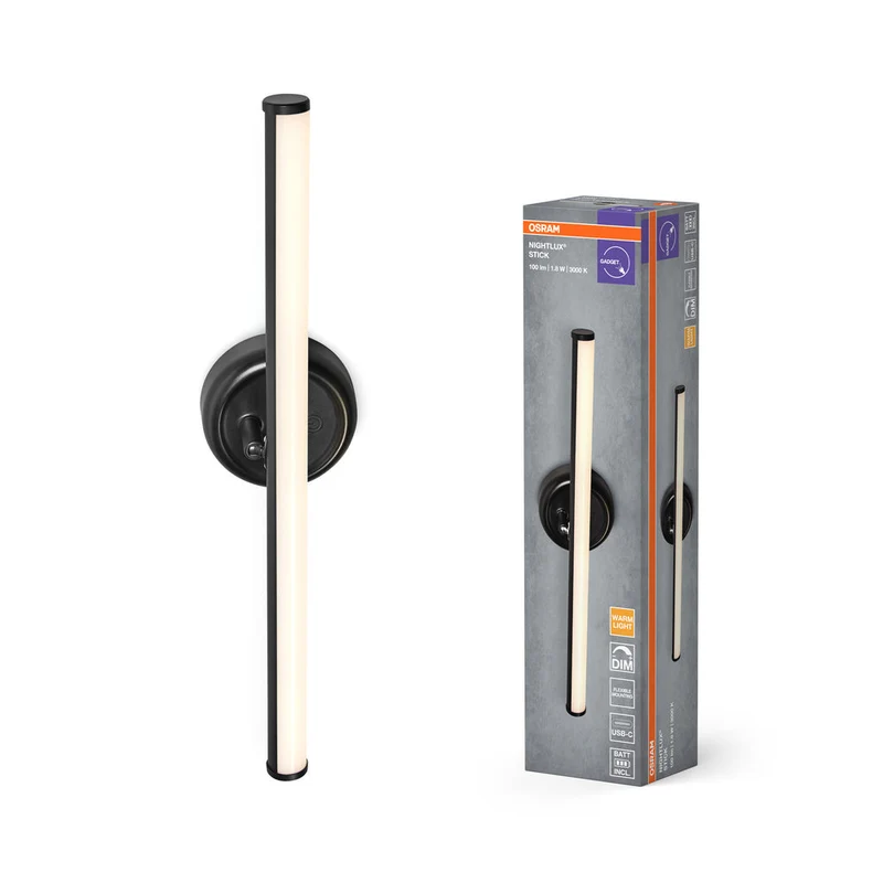 OSRAM NIGHTLUX STICK Dimmerabile Ricaricabile USB Lampada Nera