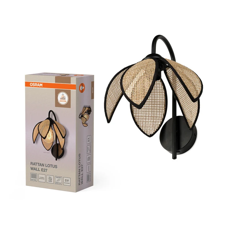 OSRAM DECOR Rattan Loto Applique E27 Marrone
