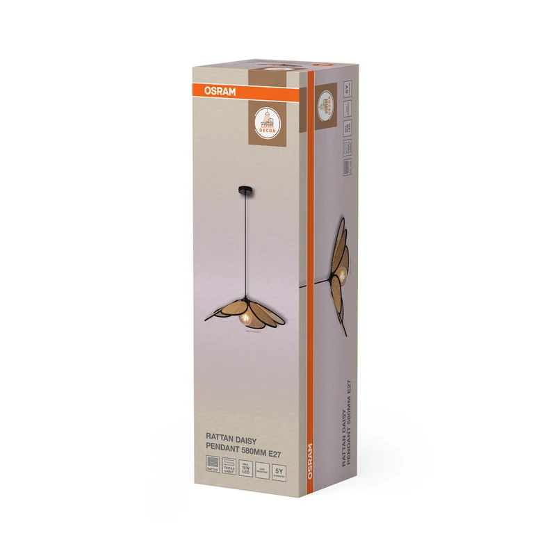 OSRAM DECOR Rattan Daisy Lampada a sospensione E27 Marrone