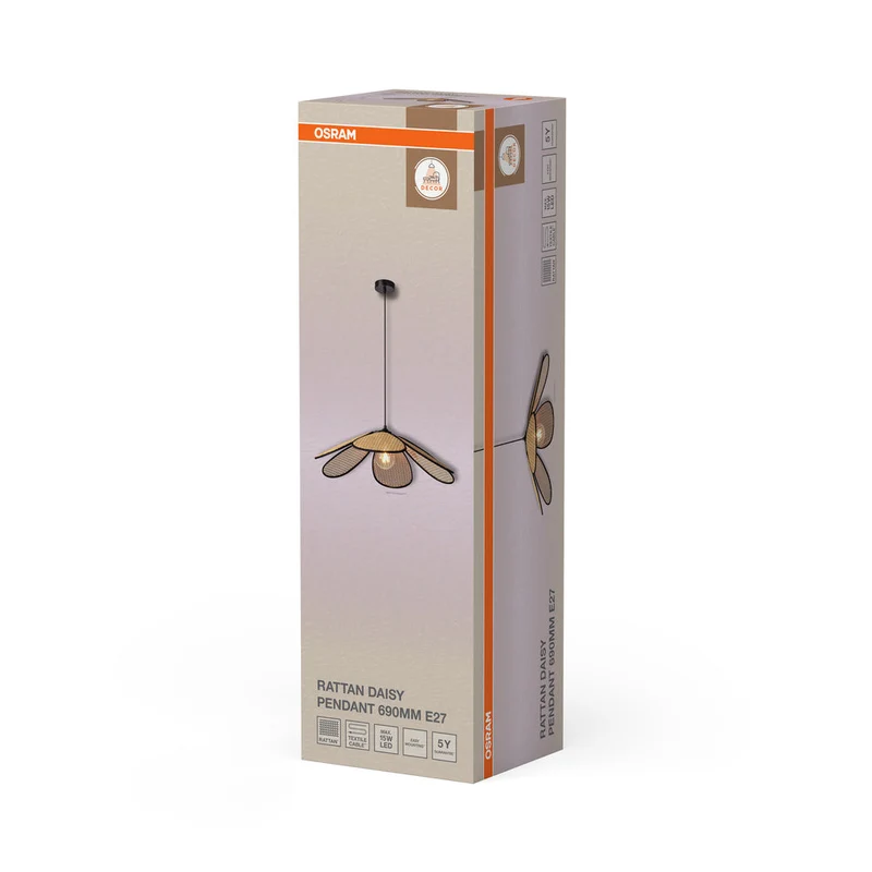 OSRAM DECOR Rattan Daisy Lampada a sospensione E27 Marrone