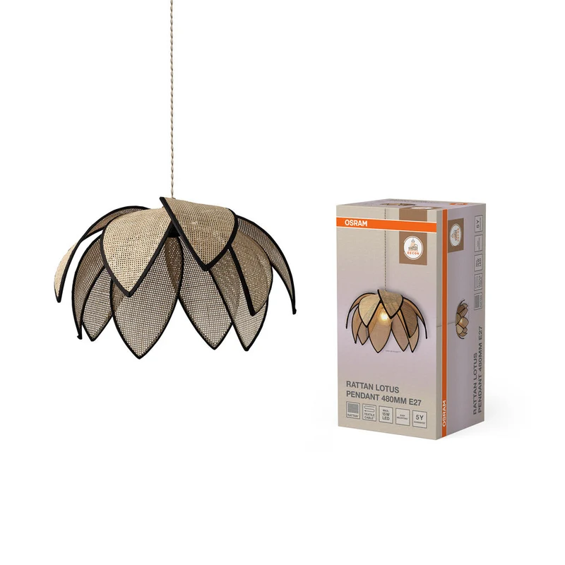 OSRAM DECOR Rattan Loto Lampada a sospensione E27 Marrone