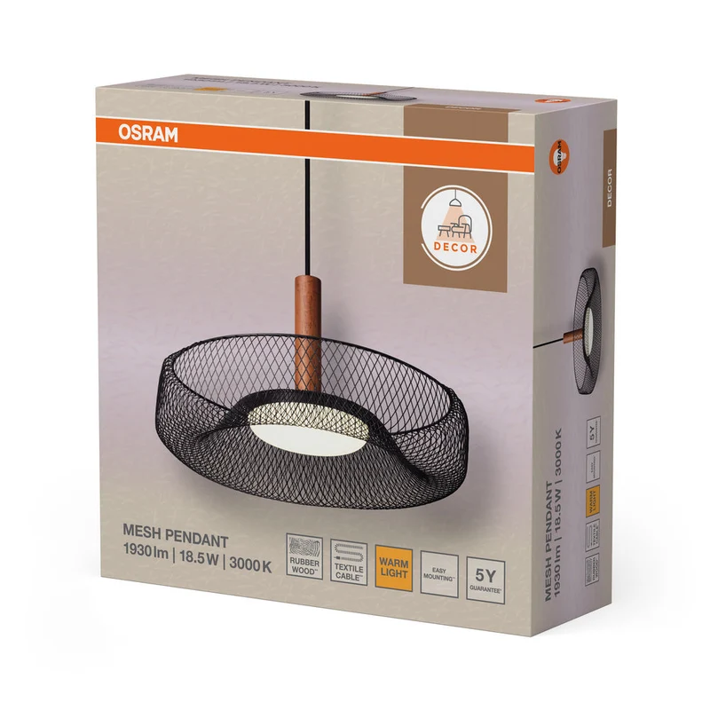 OSRAM DECOR Lampada a sospensione a rete 18.5W Nero
