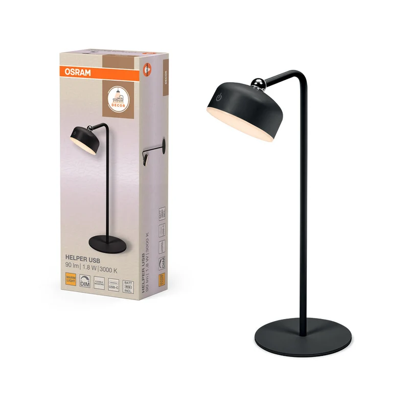 OSRAM DECOR HELPER GADGET Lampada USB a batteria Nera