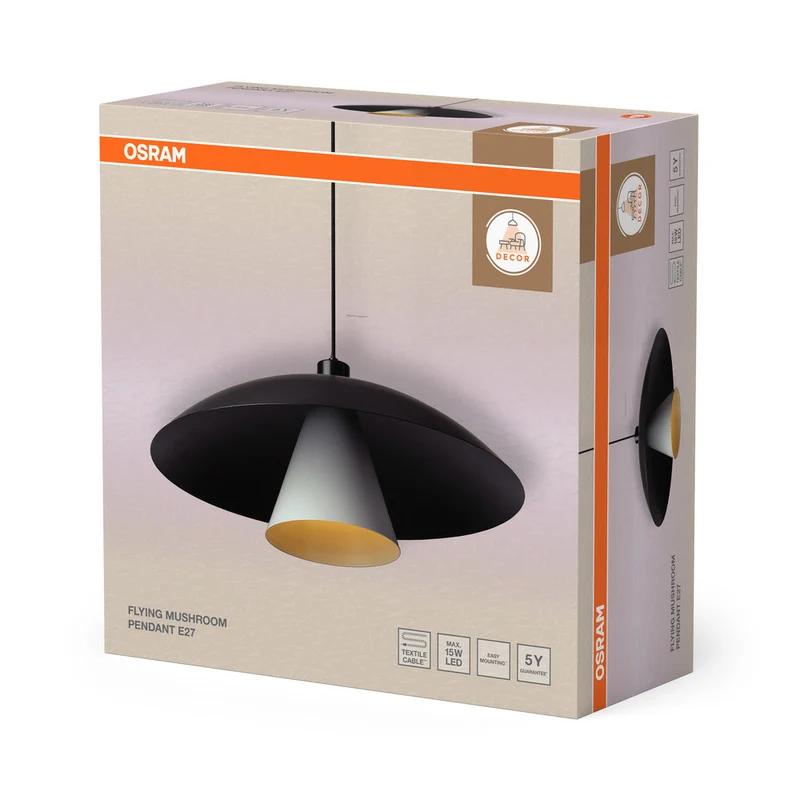 OSRAM DECOR Lampada a sospensione Fungo volante E27 Nero