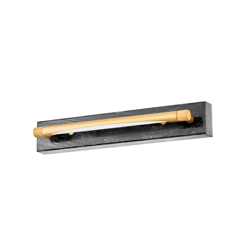 Hayden - Applique murale LED en laiton et marbre noir, style Art déco